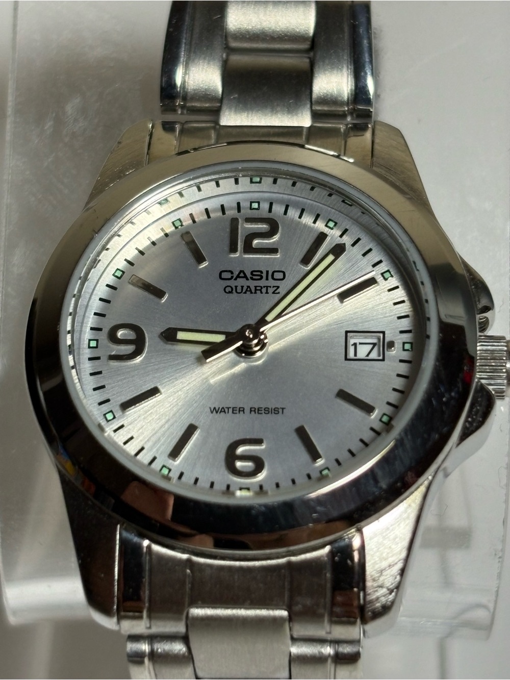 Casio LTP-1215 Silver Stainless Steel Quartz Watch with Luminous Hands